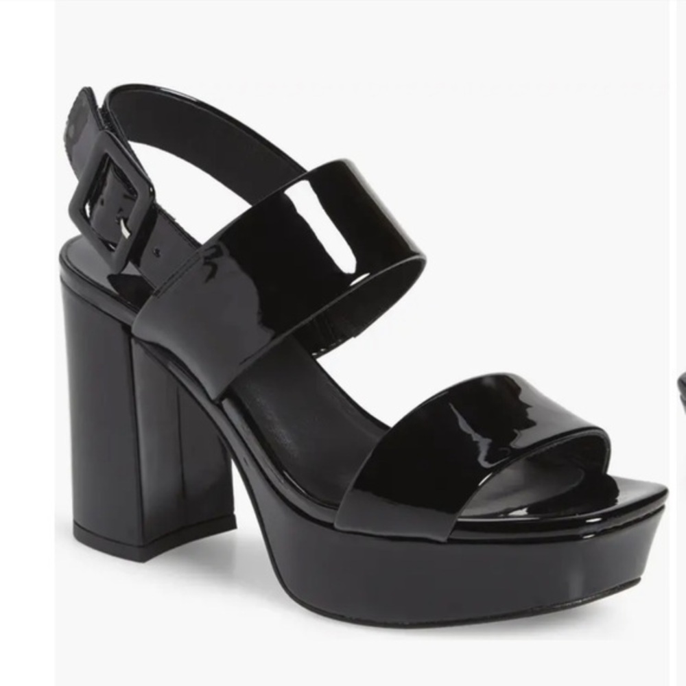 ▶️ Jeffrey Campbell ◀️ Black Patent Leather Miranda Platform Shoes  7.5